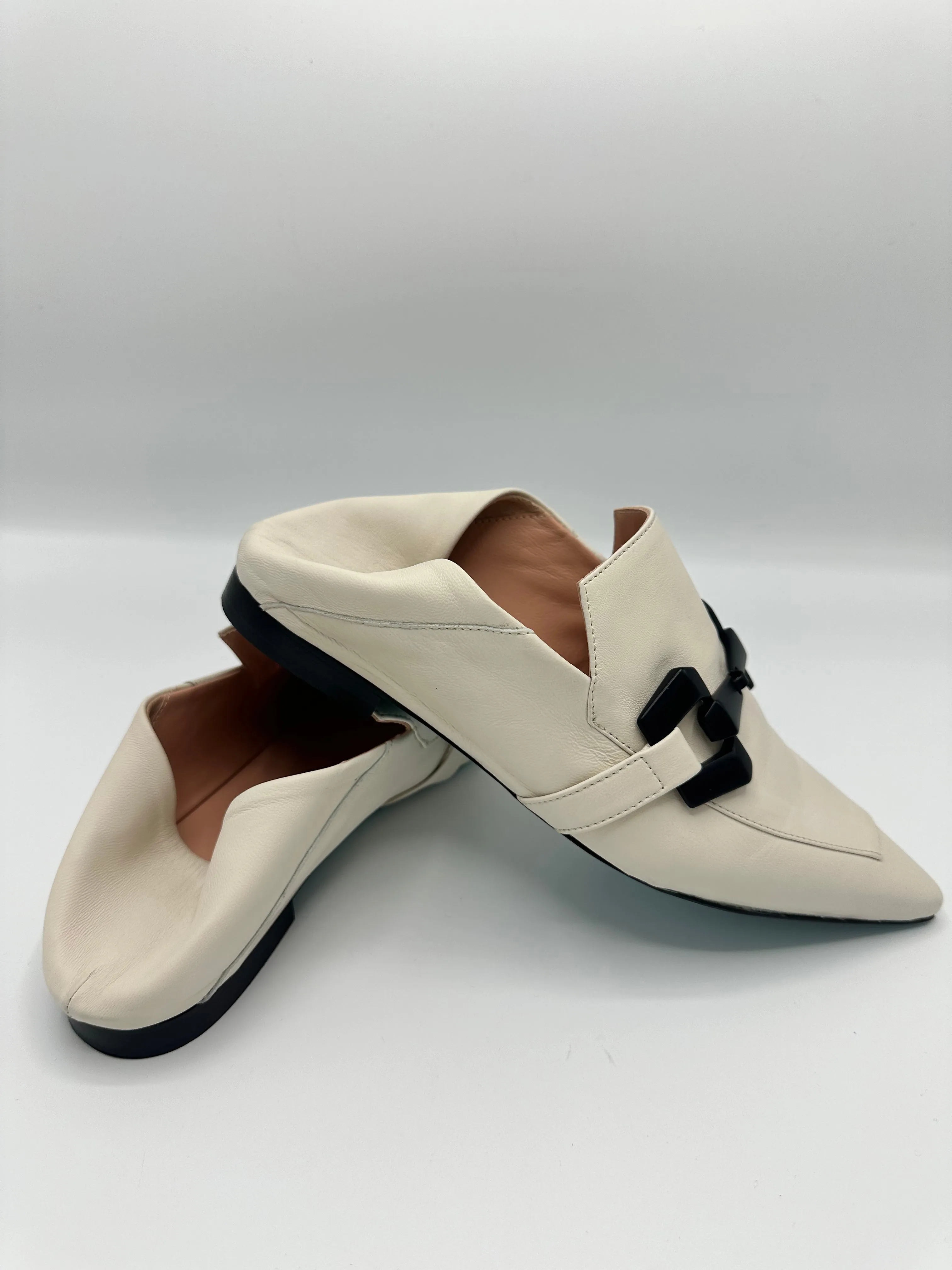 OFF WHITE FLAT MULES - FRATELLI RUSSO