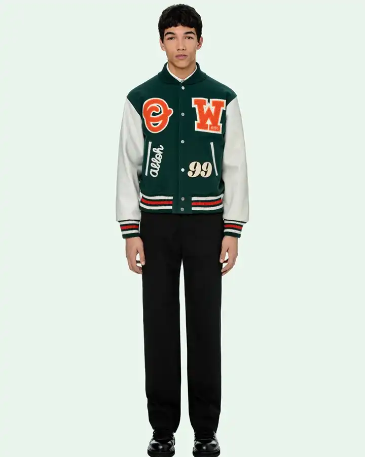 Off White Green Varsity Jacket - William Jacket