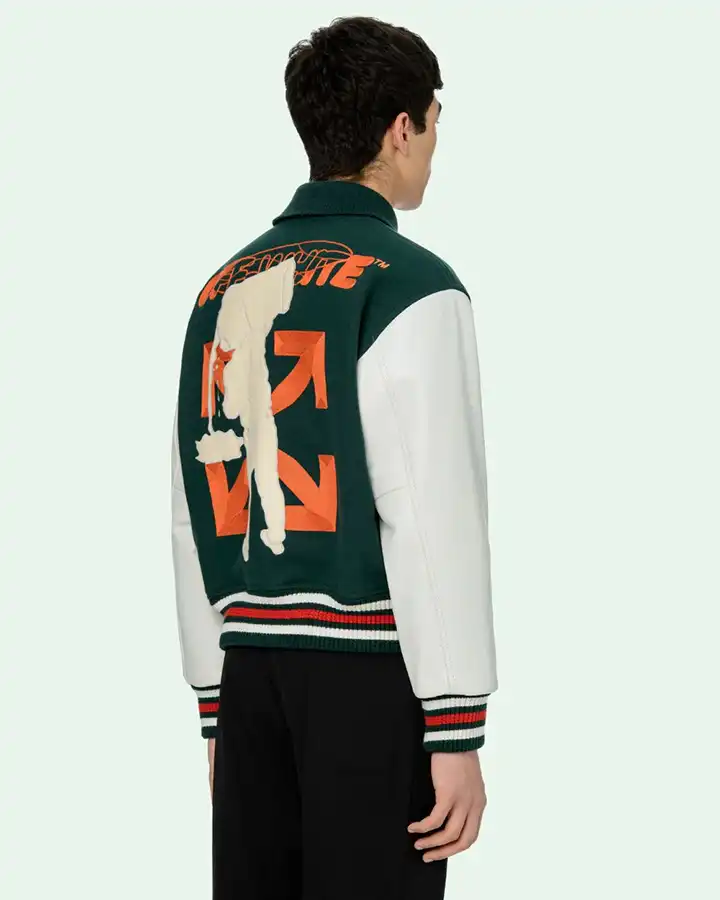 Off White Green Varsity Jacket - William Jacket