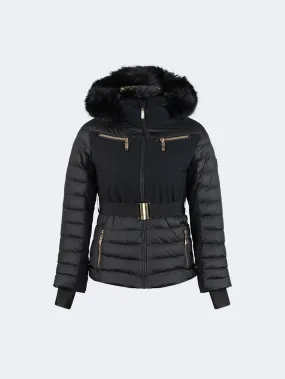 Oil And Gaz Comfortable Women Skiing Jacket Black/Gold