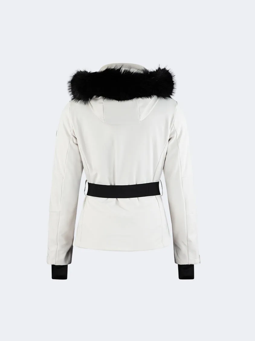 Oil And Gaz Comfortable Women Skiing Jacket White/Black/Gun