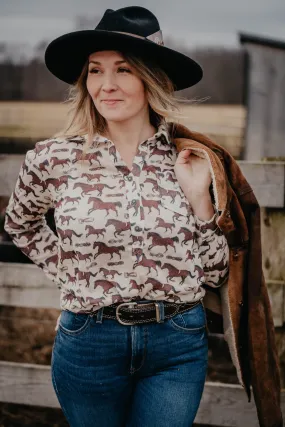 'Old Town' Horse Print Shirt by Tasha Polizzi (S-L)