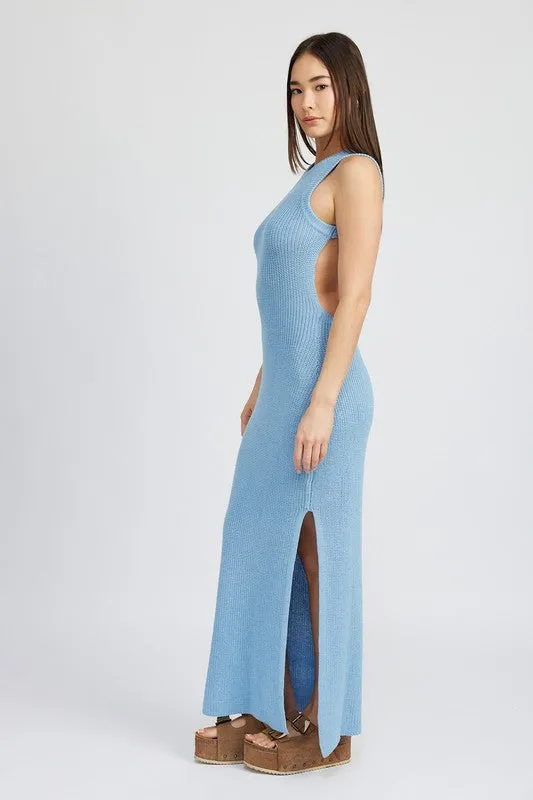 Open Back Halter Neck Maxi Dress.