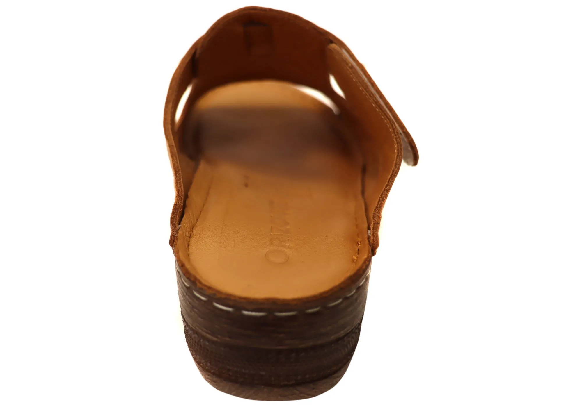 Orizonte Elba Womens European Comfortable Leather Slides Sandals