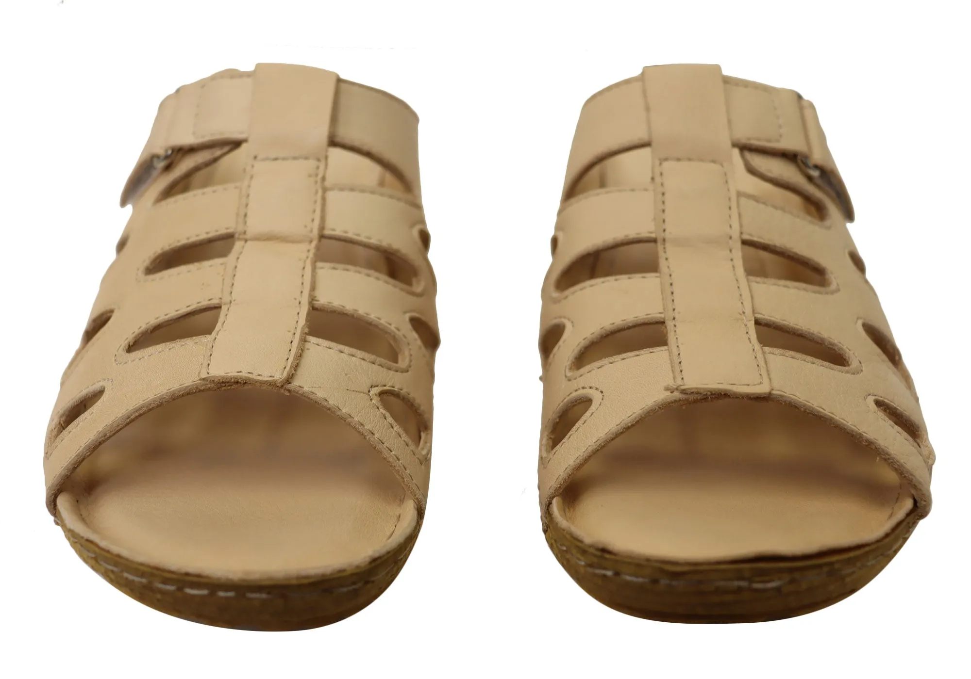 Orizonte Panera Womens European Comfortable Leather Slides Sandals