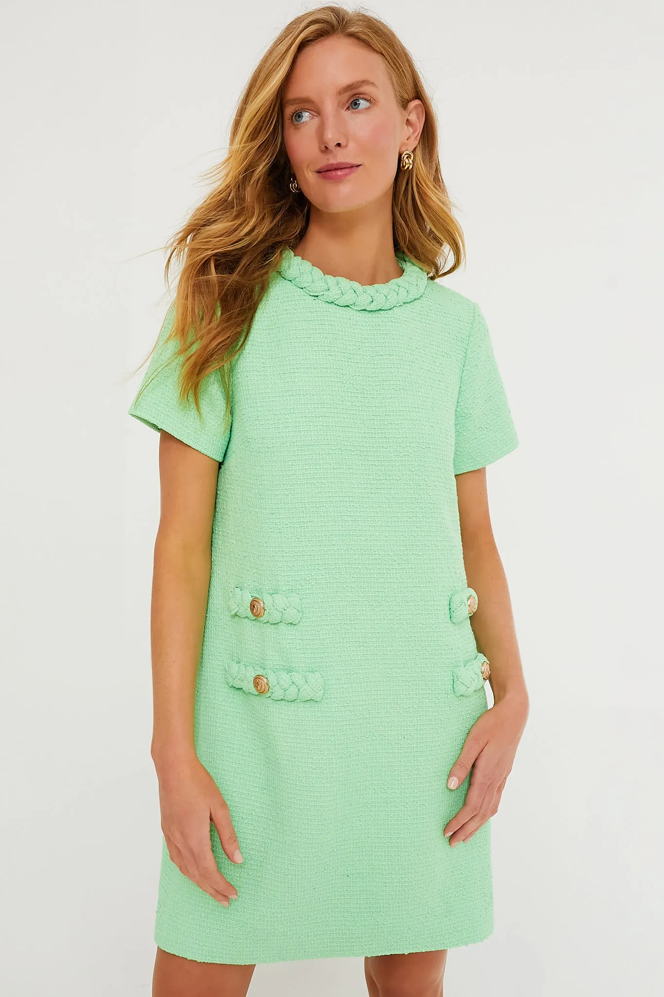 Palm Beach Green Tweed Jackie Dress