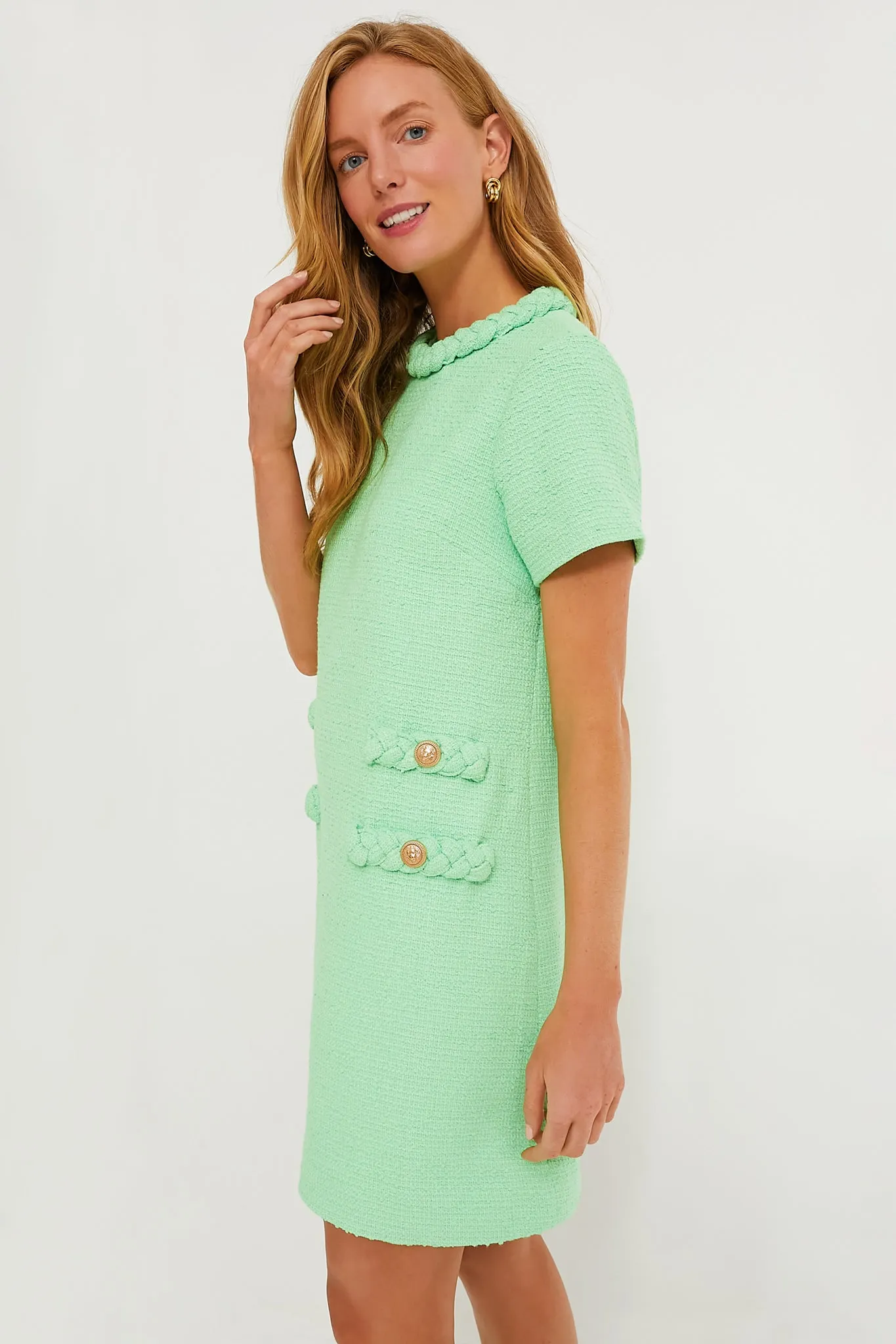 Palm Beach Green Tweed Jackie Dress