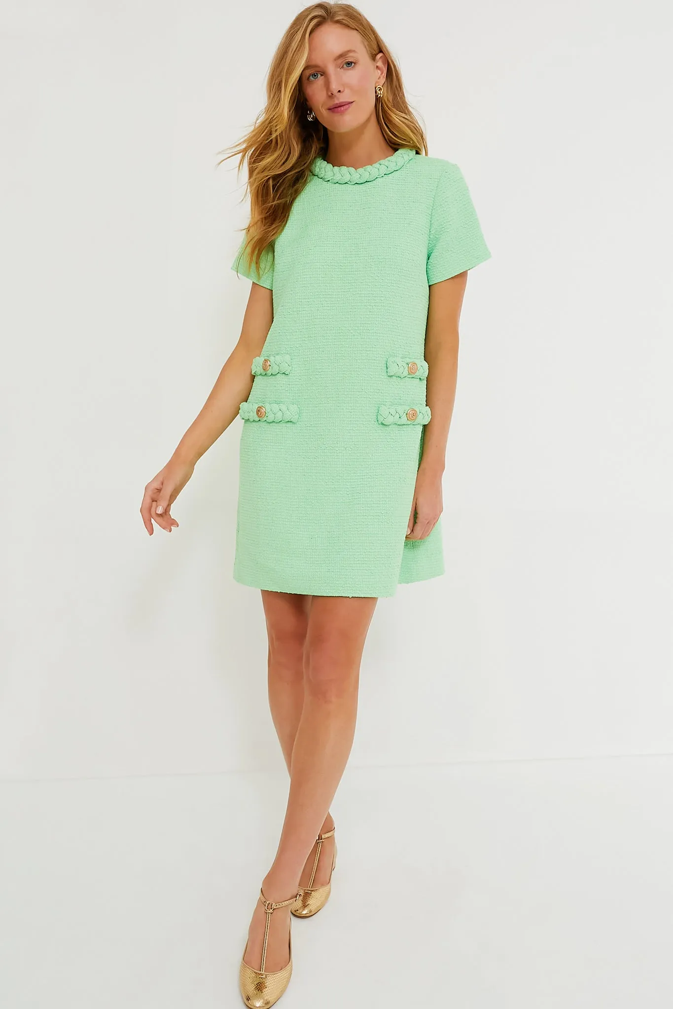 Palm Beach Green Tweed Jackie Dress