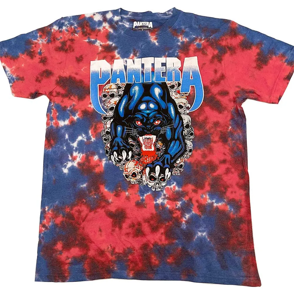 Pantera Red Blue Tiger Tie Dye T-Shirt