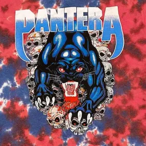 Pantera Red Blue Tiger Tie Dye T-Shirt