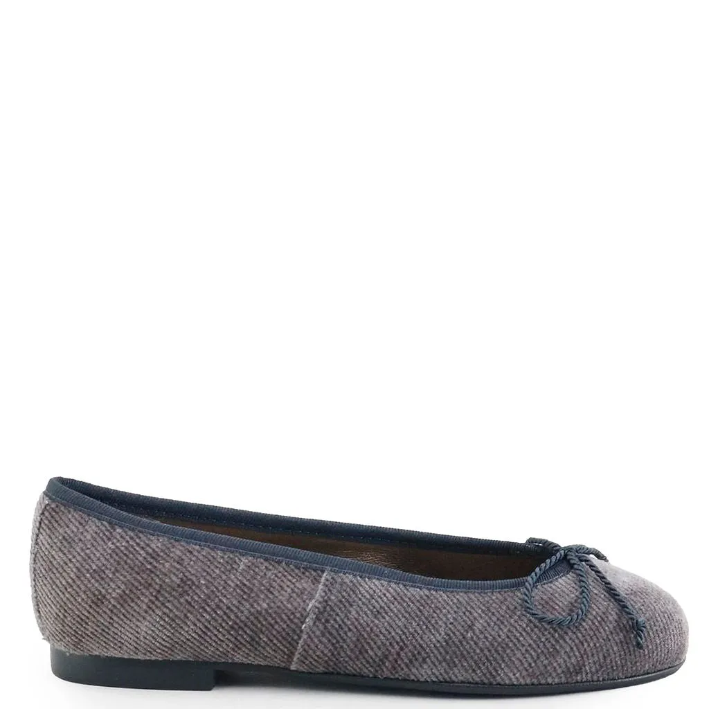 Papanatas Gray Corduroy Ballet Flat