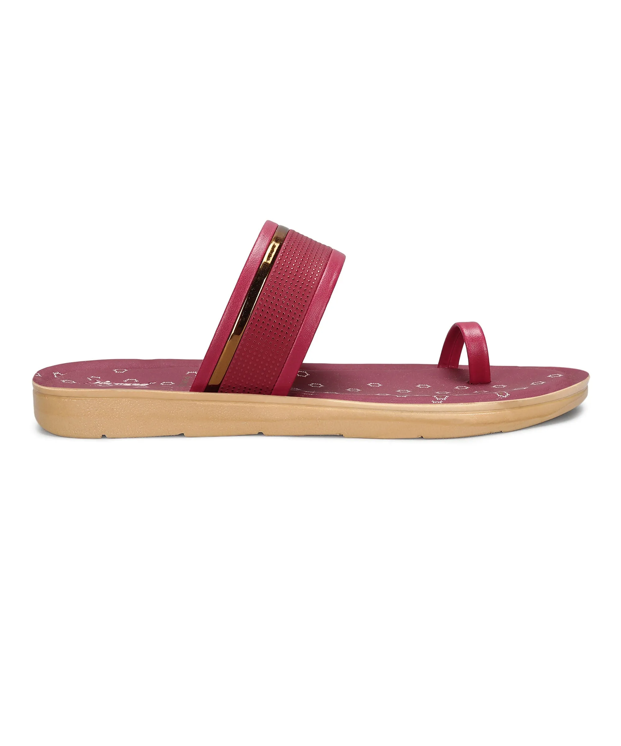 Paragon Women's Slip On Flat Maroon Sandals | Durable Dailywear Sandals