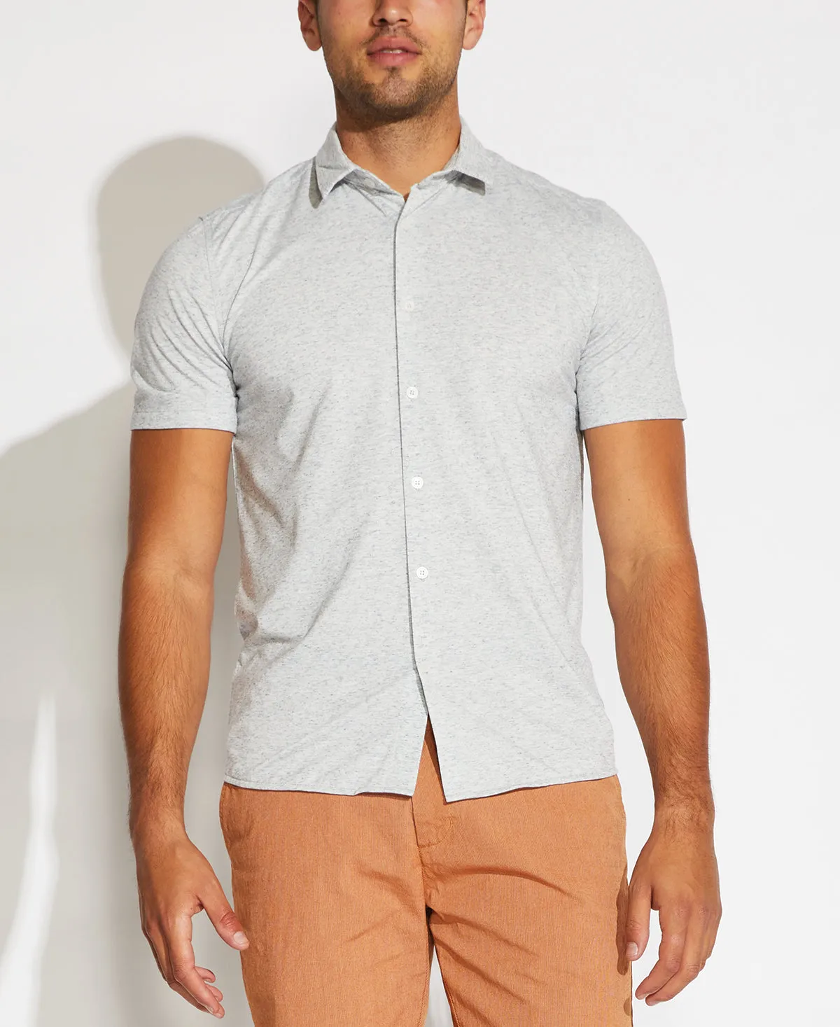 Heather Light Gray Paseo Knit Shirt