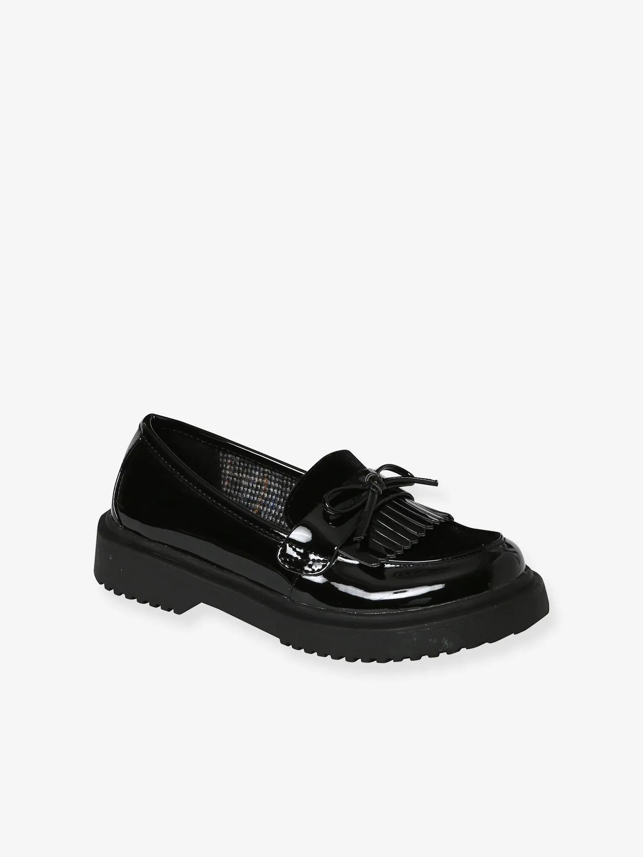 Patent Junior Moccasins in black