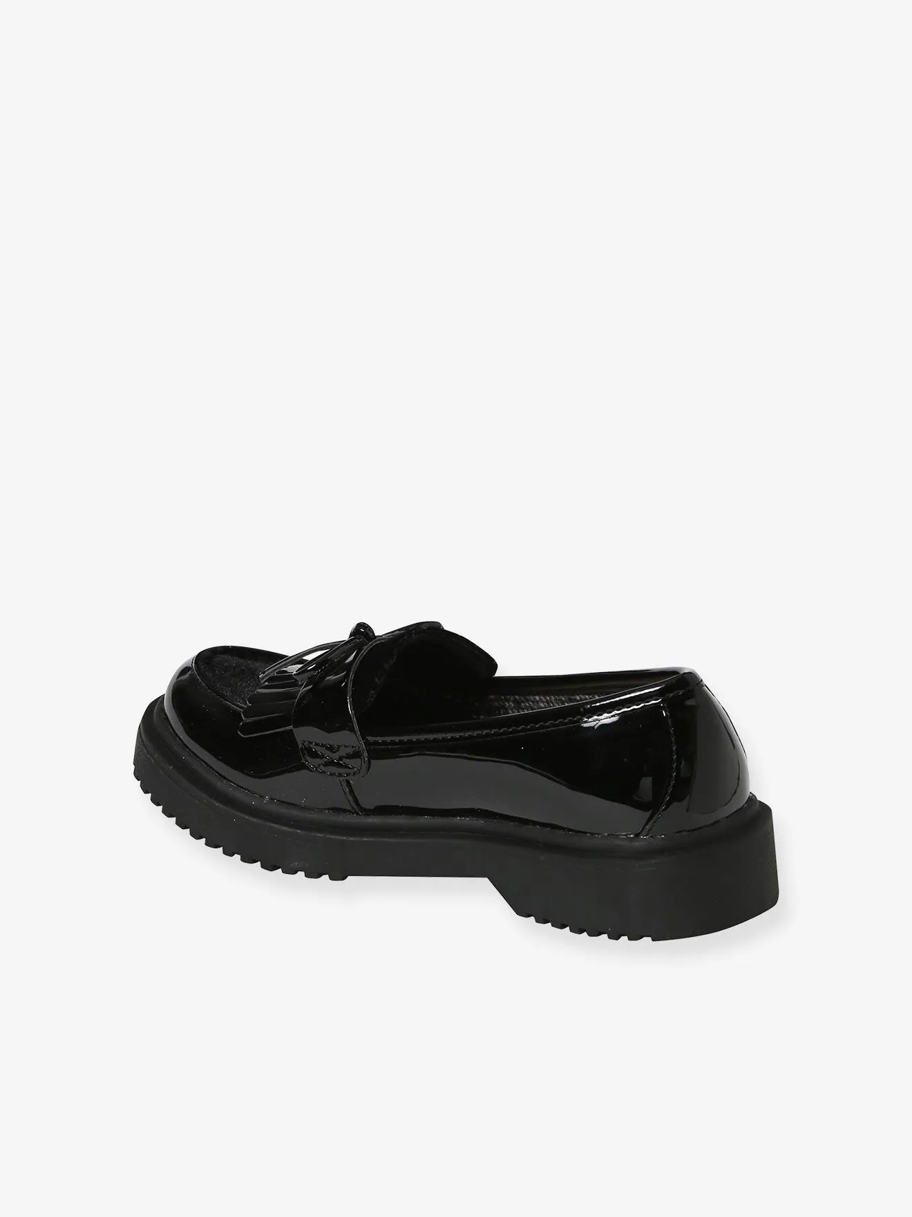 Patent Junior Moccasins in black