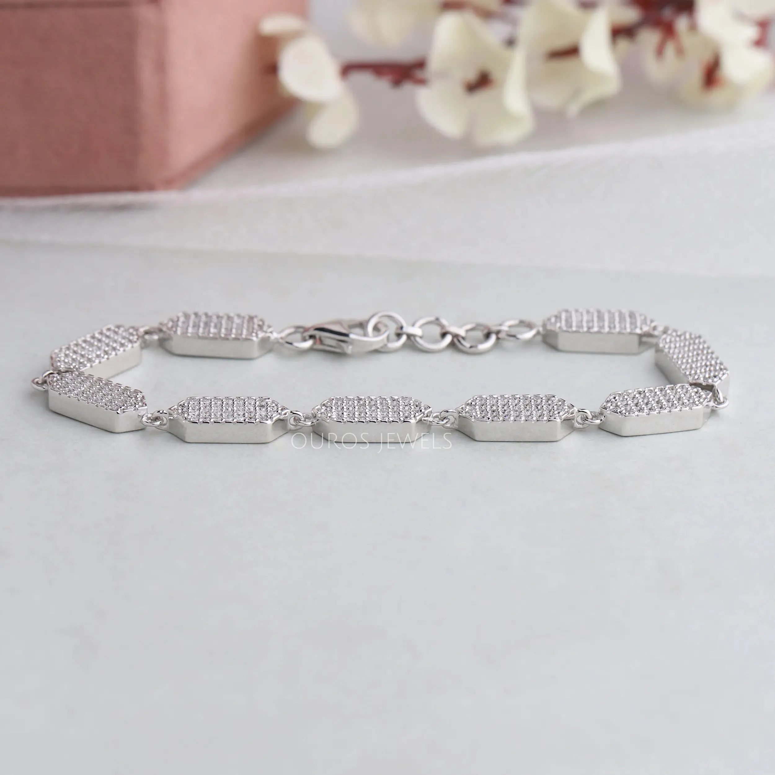 Pave Set Round Diamond  Bracelet