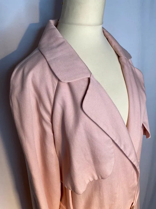 Peach Lightweight Long Trench Coat with Belt - Size 14 by Per Una