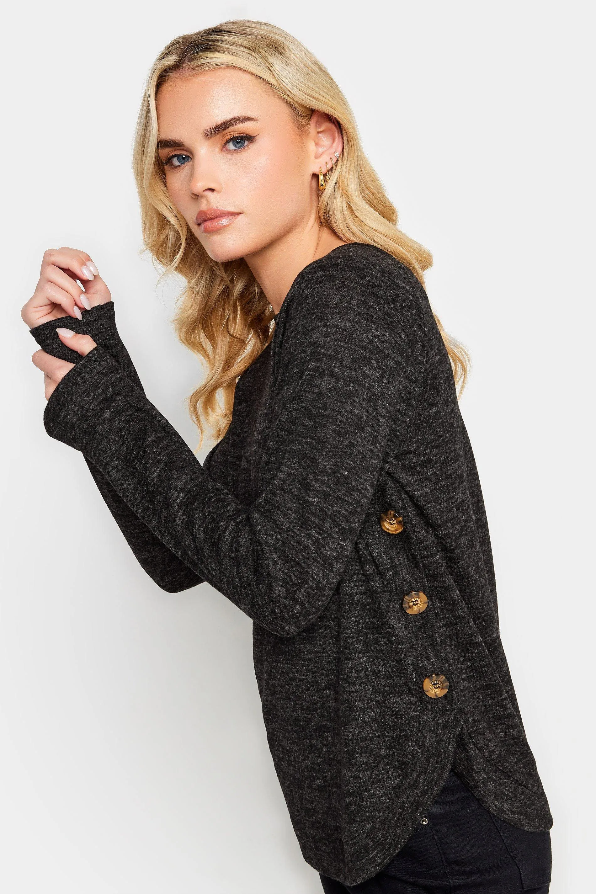 Petite Button Detail Jumper | PixieGirl | Women's Sweaters & Cardigans