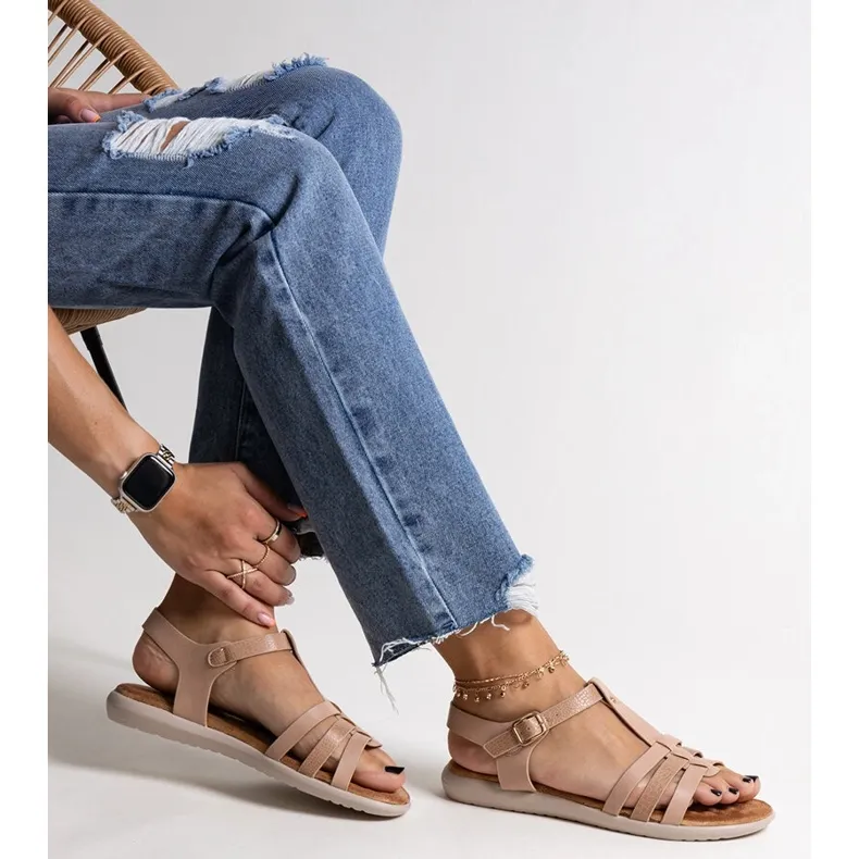 Pink eco leather sandals from Grimalda