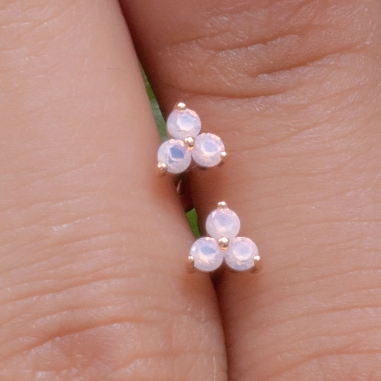 Pink Opal Cluster Earring