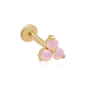 Pink Opal Cluster Earring