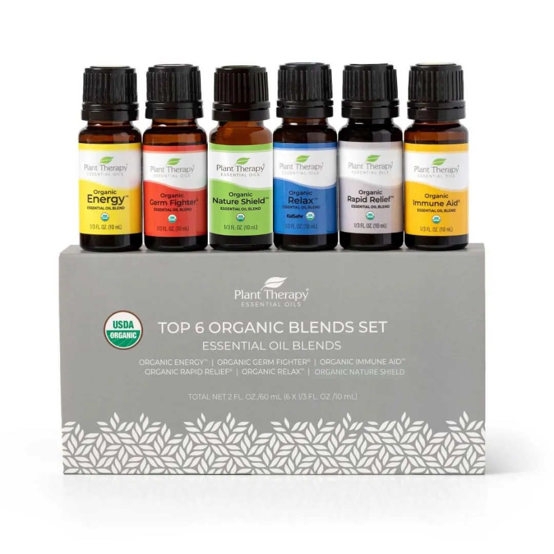 Plant Therapy Top 6 Organic Blends Set