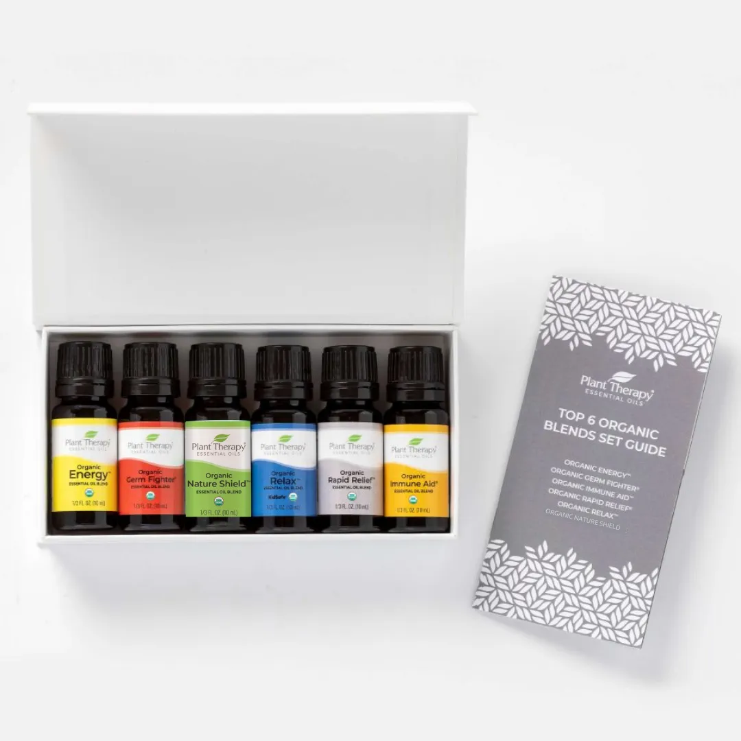 Plant Therapy Top 6 Organic Blends Set