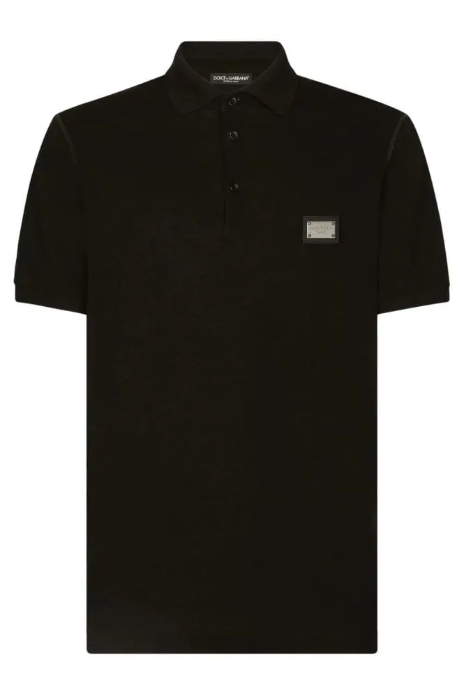 Plaque Polo Shirt Black