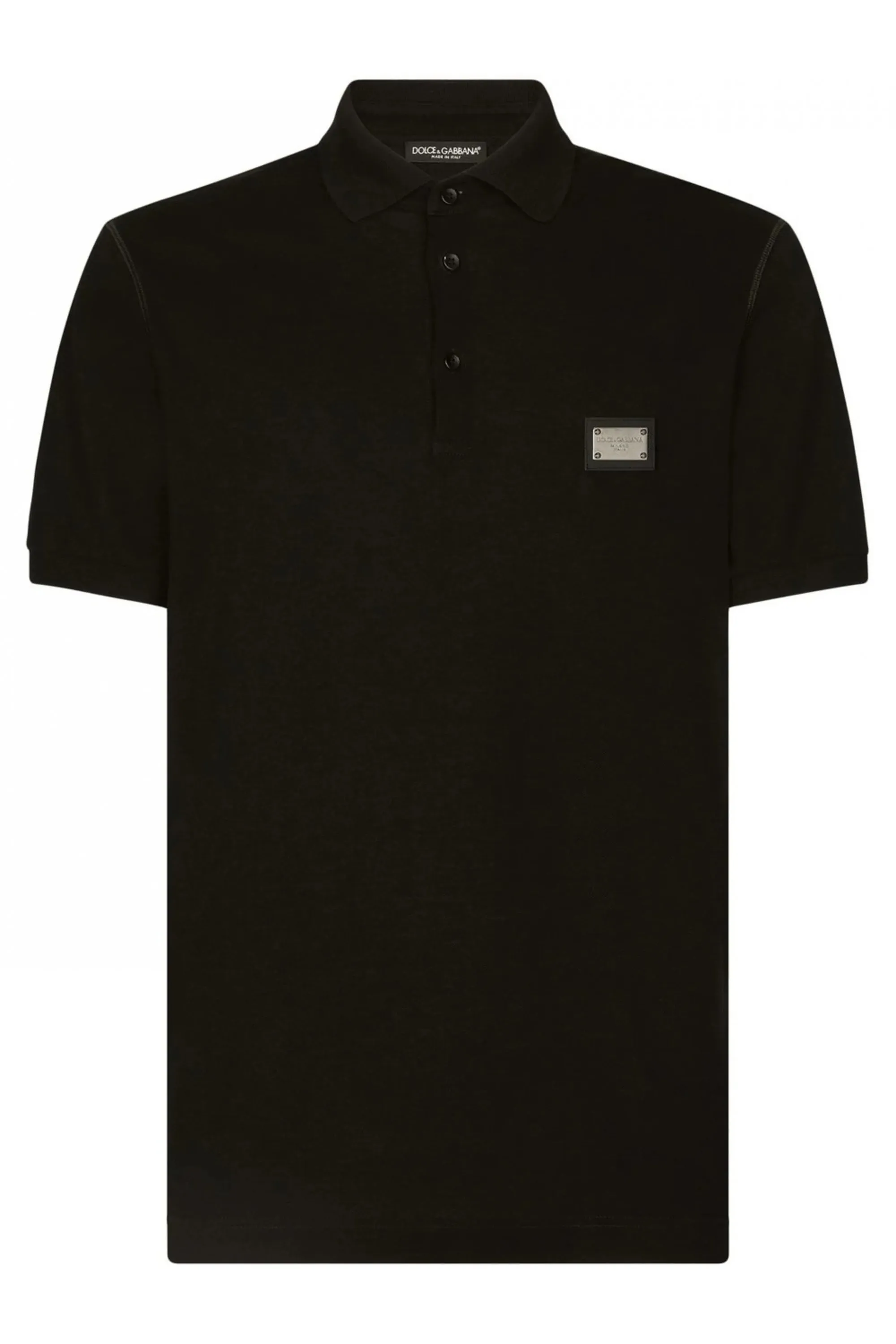 Plaque Polo Shirt Black