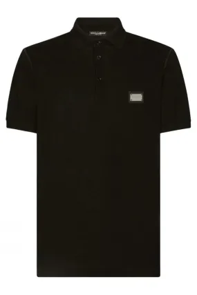 Plaque Polo Shirt Black