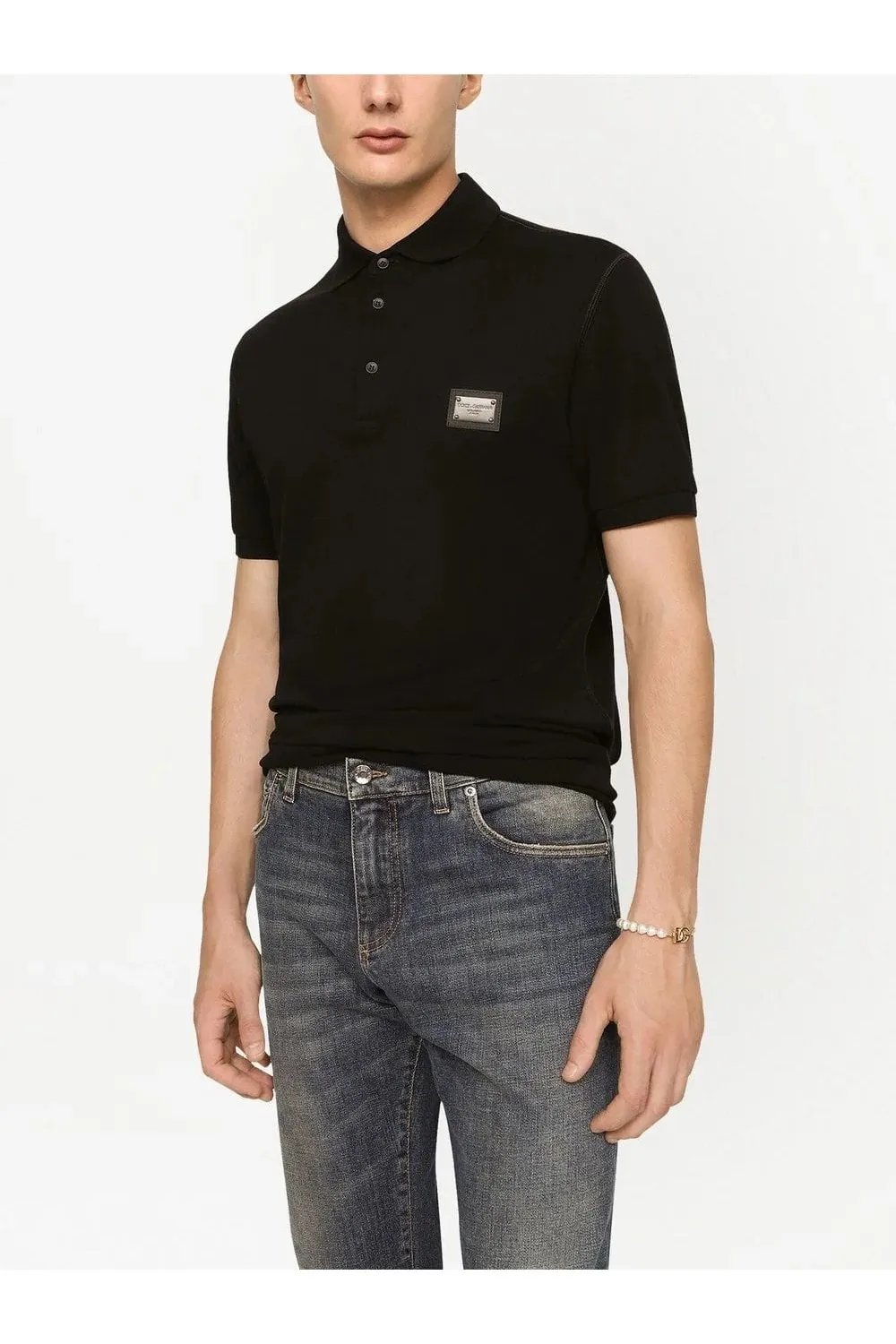 Plaque Polo Shirt Black