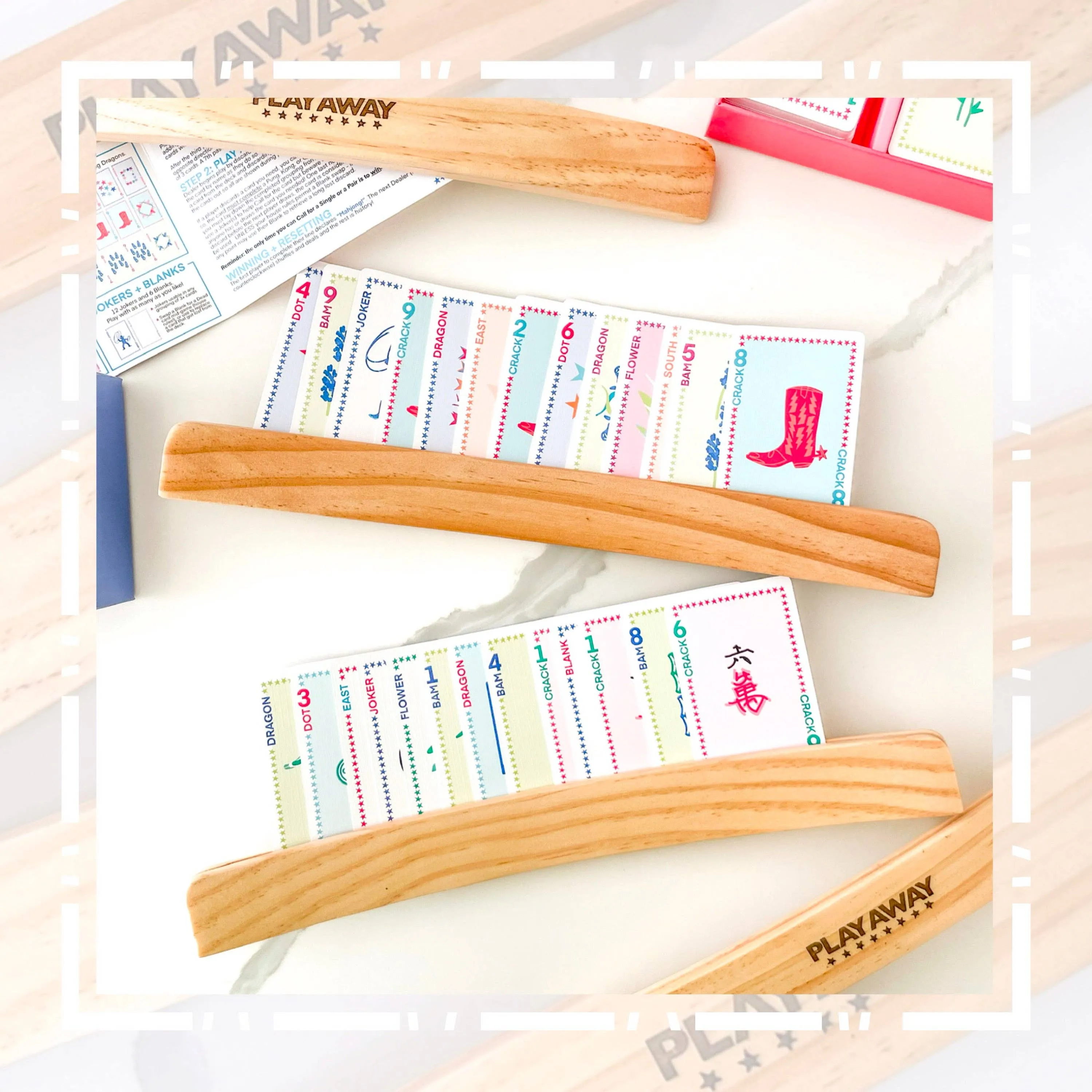 Play Away Cards - Wooden Card Rack - Set of 4