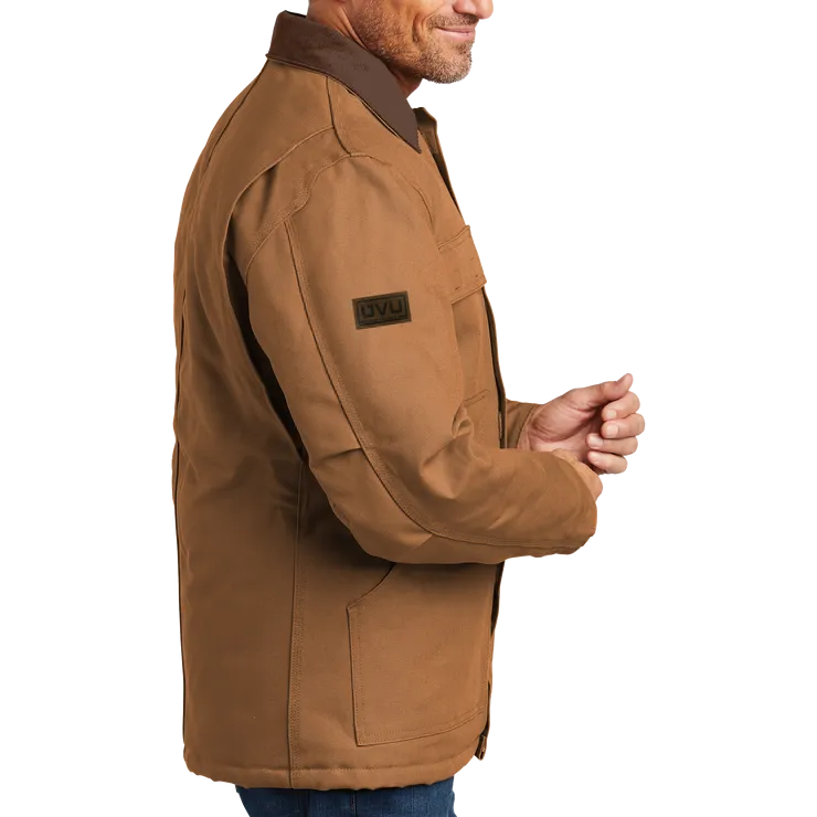 Pleather Mono Patch Traditional Carhartt Duck Coat