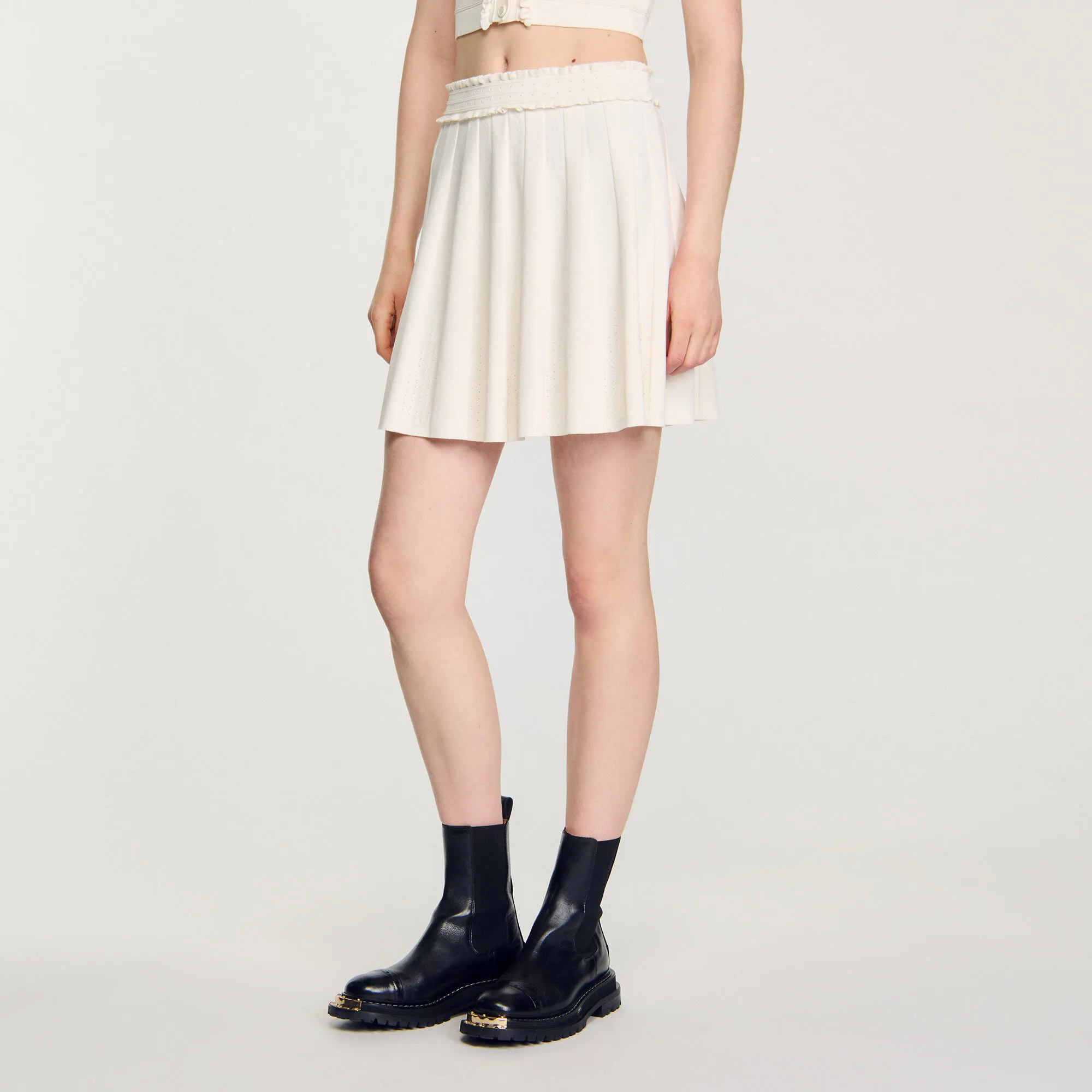 Pointelle knit skirt