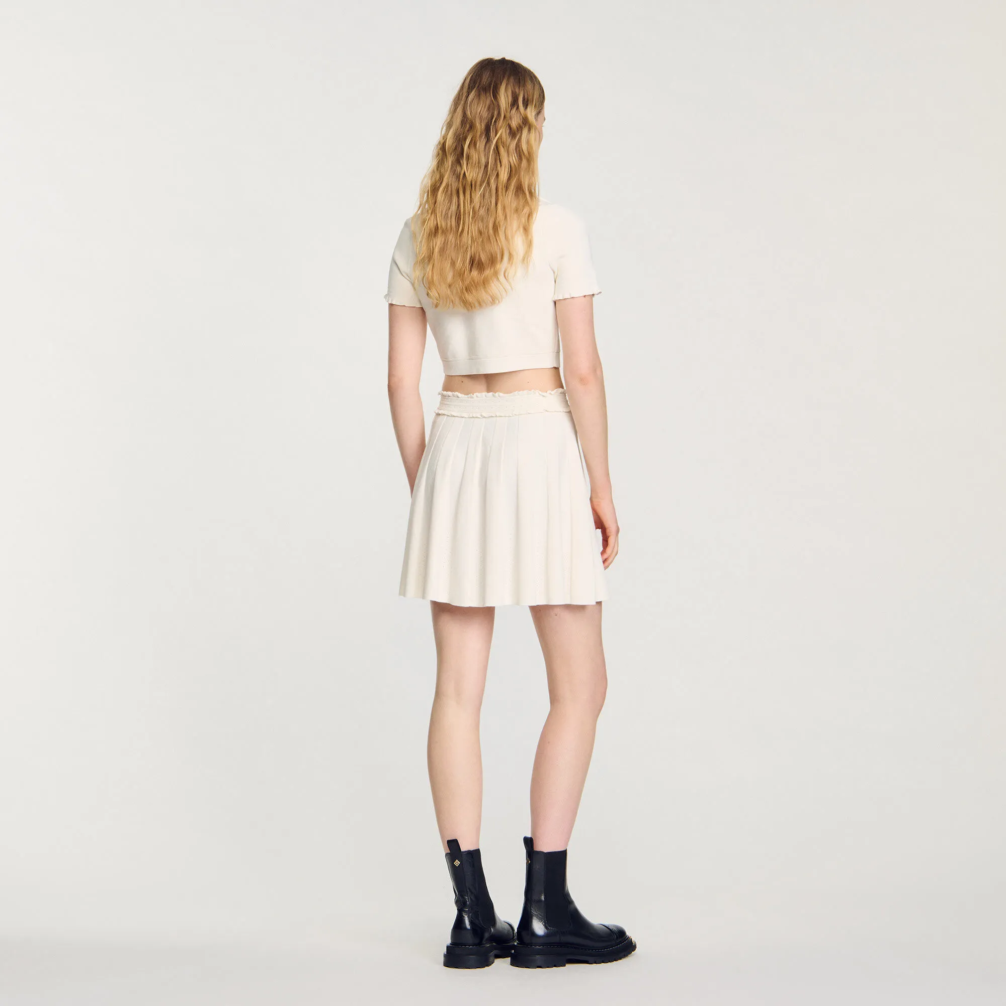 Pointelle knit skirt