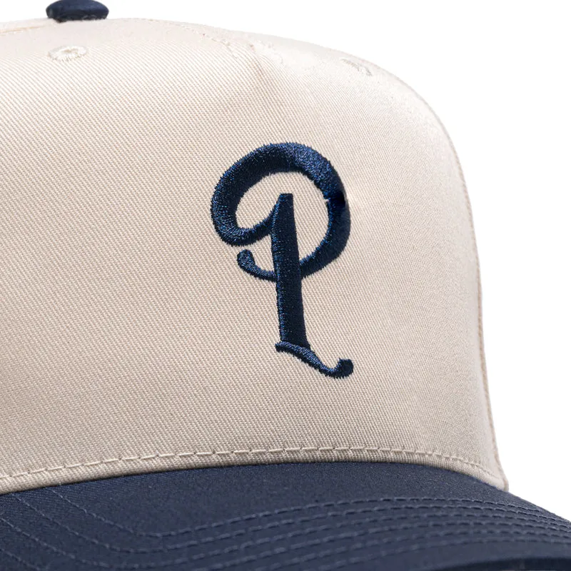 Politics A-Frame Snapback Hat - Natural/Navy