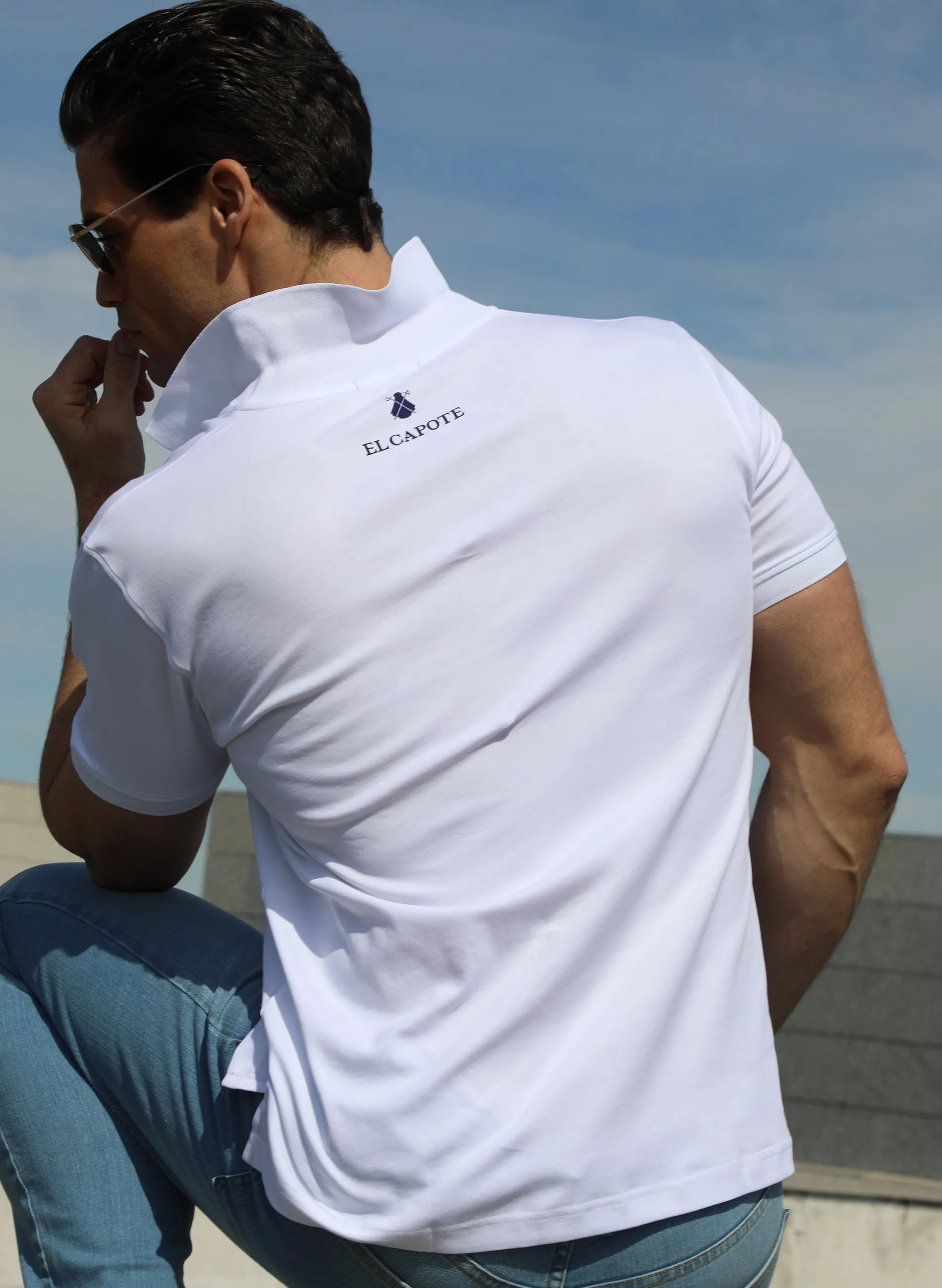 Polo Hombre Blanco Espana Interlock