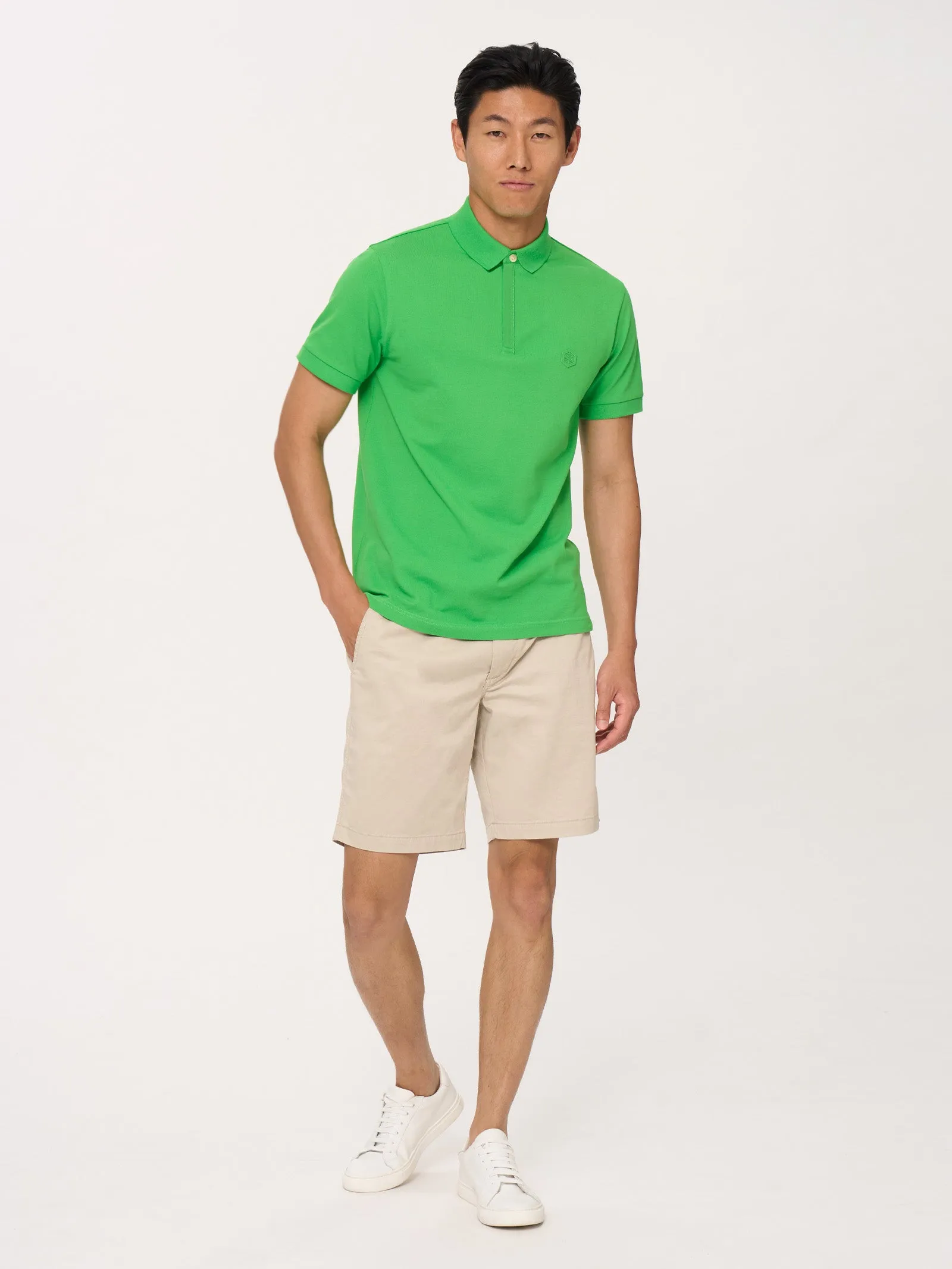 Eco Cotton Piquet Stretch Polo Shirt - Aventurine