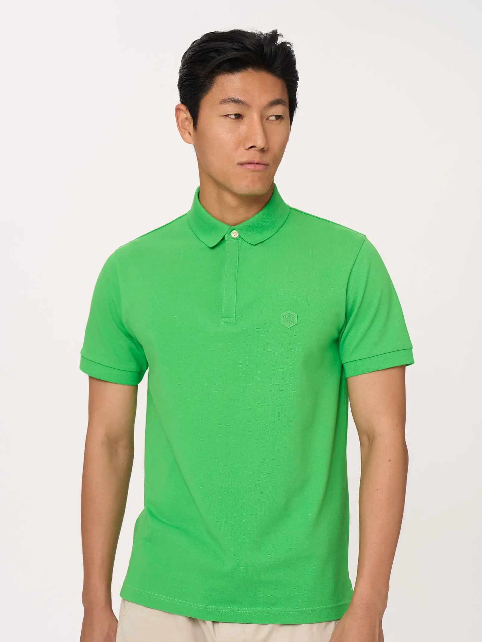 Eco Cotton Piquet Stretch Polo Shirt - Aventurine