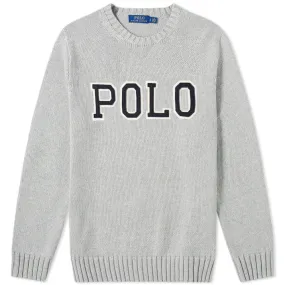 Polo Ralph Lauren Applique Logo Knit Crew in Andover Grey Heather