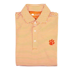 Pro Stripe Clemson Paw Polo