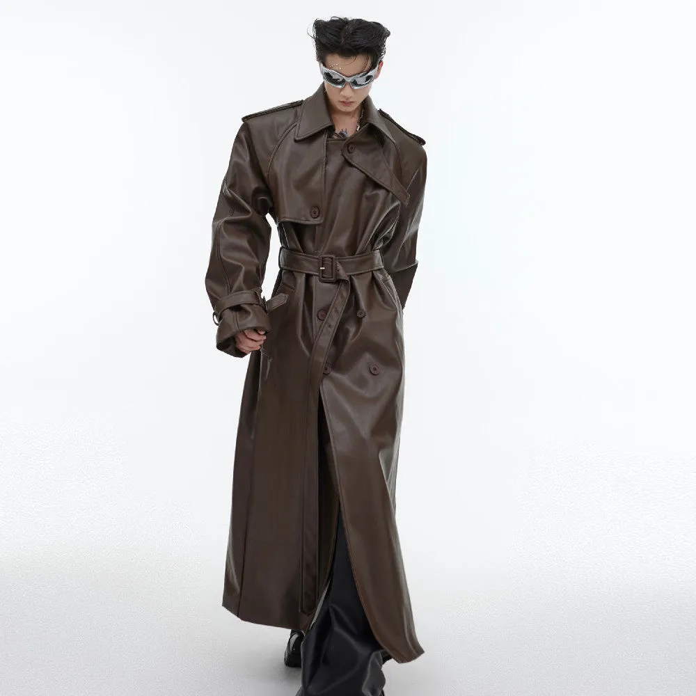 Three-dimensional Splicing PU Leather Coat Jacket