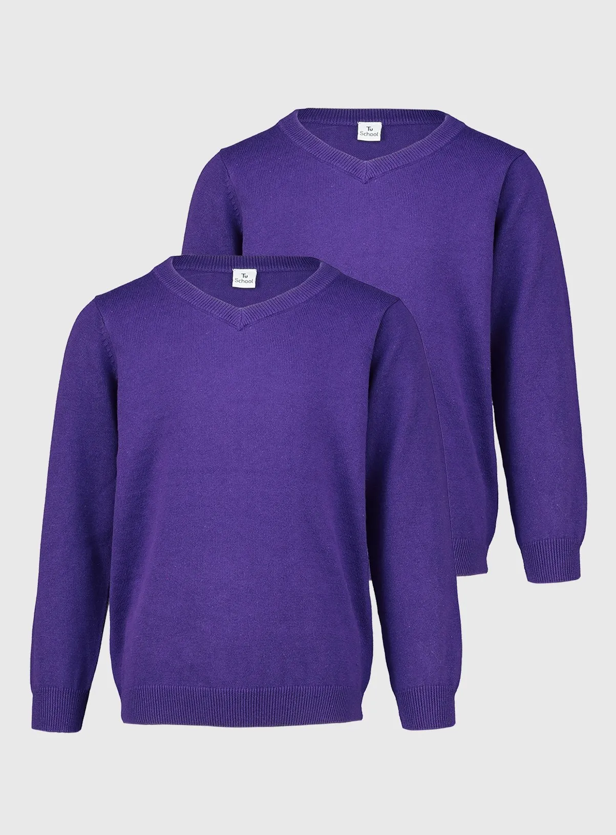 Purchase Purple V-Neck Jumpers in 2-Pack for 4-Year-Olds | Jumpers and Cardigans by Tu