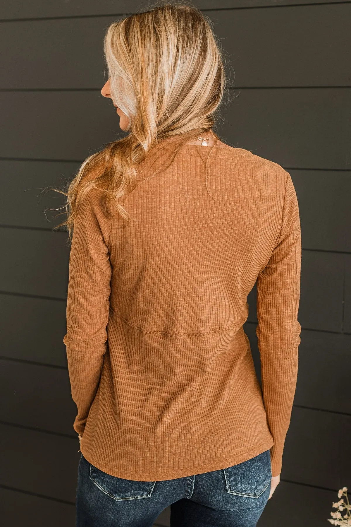 Camel Knit Top with Pure Hearts