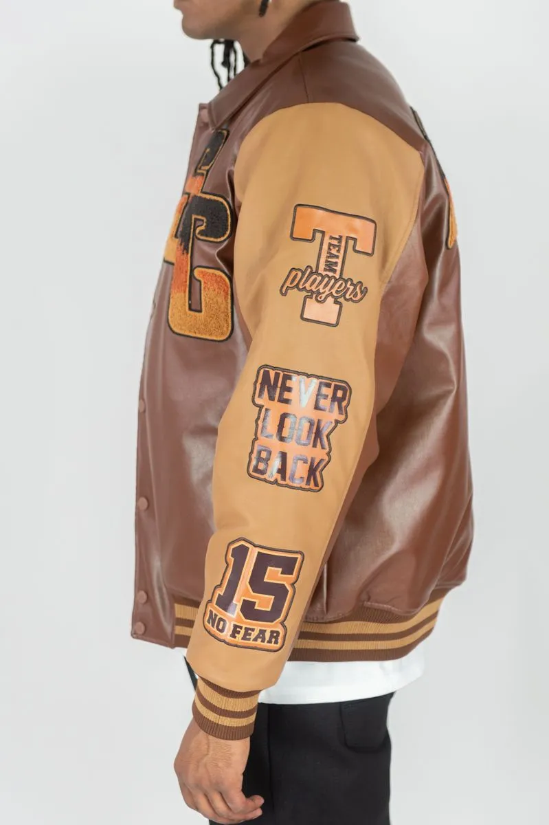 Rebel Minds Superior Pu Brown Jacket Big & Tall