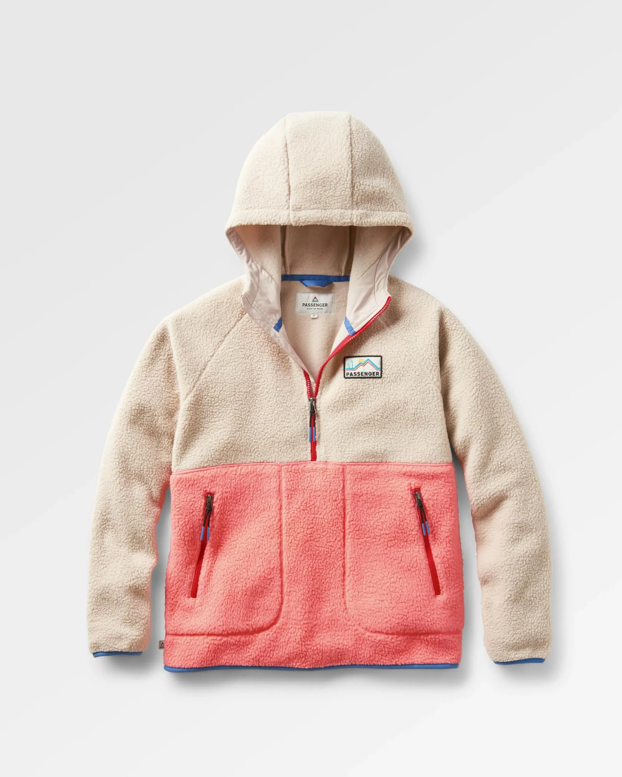 Recycled Sherpa Fleece 1/2 Zip Jacket - Shell Pink - Maine 2.0