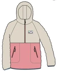 Recycled Sherpa Fleece 1/2 Zip Jacket - Shell Pink - Maine 2.0