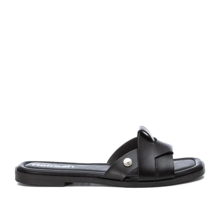 Chic Black Women's Flat Sandals 171551