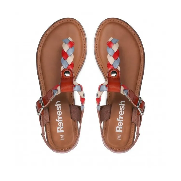 Refresh 79763 Sandali Donna Infradito Flat Cuoio