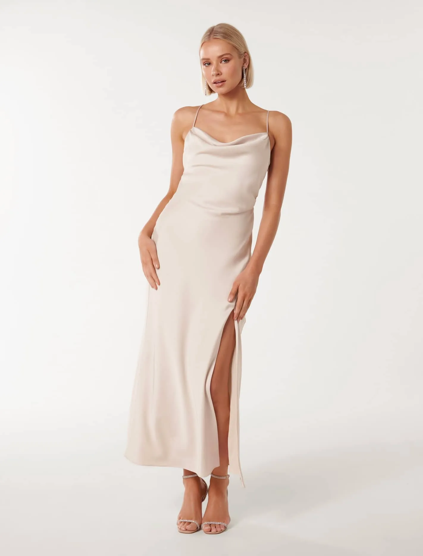 Remy Tie-Back Satin Maxi Dress